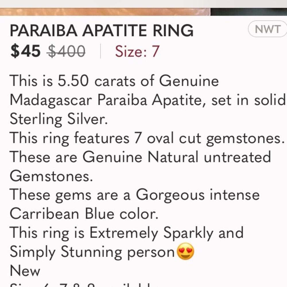 Blue gemstone ring - Picture 8 of 8